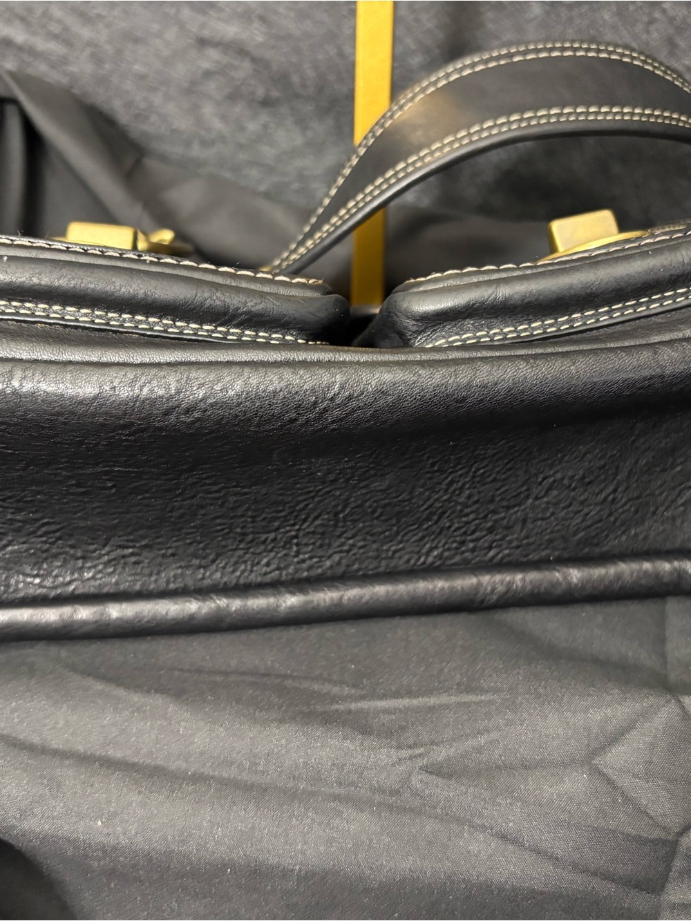 Vintage Coach Legacy 10328 Black Leather Double Turnlock Shoulder Bag Y2K - Picture 7 of 7